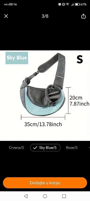 Torba za psa plavo-sive boje