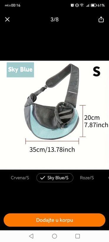 mali psi na poklon миријево, београд: Torba za psa plavo-sive boje — 1