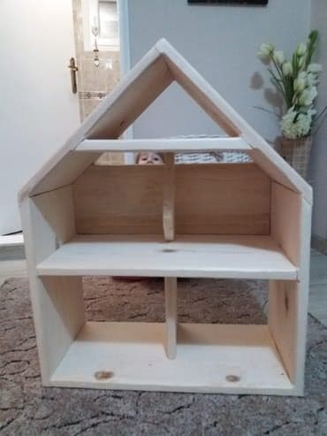 kaput od veštačkog krzna: Kucica za igracke ﻿Novo rucno napravljena kucica od cistog drveta. Bez — 1