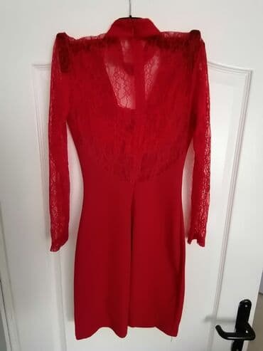 haljine c a: S (EU 36), color - Red, Cocktail, Long sleeves — 5