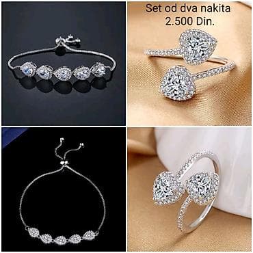 Elegantni posrebreni set od dva nakita sa žigom S925 od hirurskog