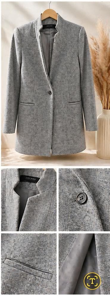 Sivi elegantni ženski kaput/sako duže dužine (blazer kroj) - Brend