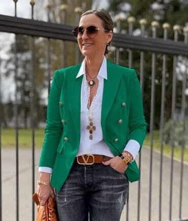 maslinasto zeleni sako: 46, 48, 50 3300 din — 1