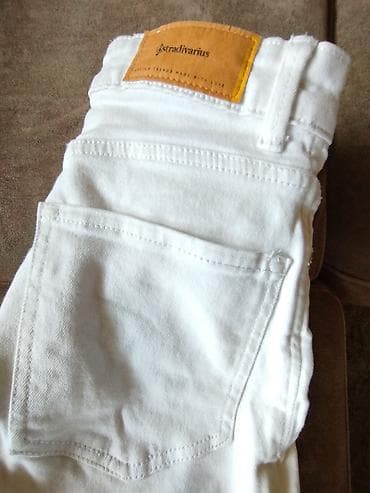 stradivarius kozne pantalone: Stradivarius, S, bоја - Bela — 1