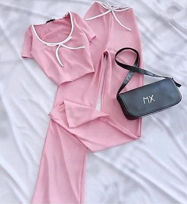 bele torbice: Ženski komplet – top i pantalone sa belim ivicama 2 komada po ceni od — 3