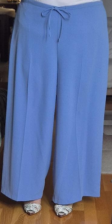 sandale patike: M&S ženske pantalone širokog kroja – 50 svetloplave - Model — 2