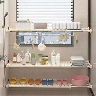 m namestaj: Podesive teleskopske police i šipke za odlaganje – bez bušenja - — 2