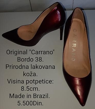 obuca za more: Original Carrano salonke - Model: bordo, špic - Veličina: 38 - — 2