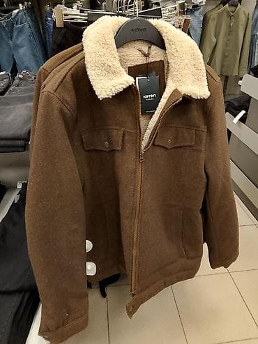 farmerke sa tregerima muske: Muška jakna L Koton Casual – smeđa sa krznom unutra - Brend: Koton — 1