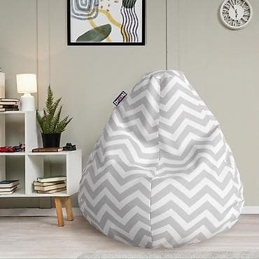 lazy kupko za bebe: Lazy bag – Cik-cak svetlosiva/bela – šifra 036-271 Univerzalna — 1