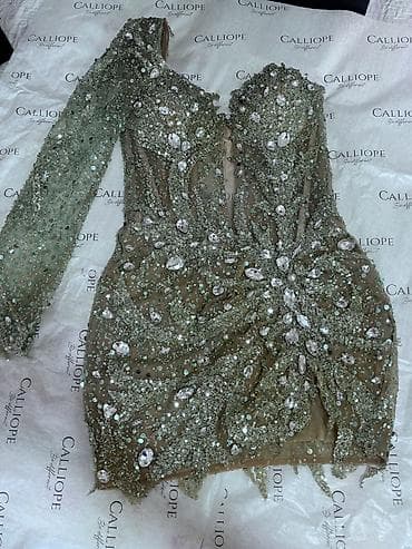 torbe preko ramena: Ekskluzivna mini haljina ručnog rada. - Fason: kratka, uska silueta — 4