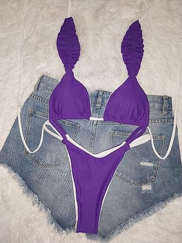 Lepota i nega: Ženski dvodelni kupaći kostim – roze/belo - Gornji deo: trouglasti — 6