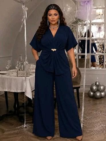 detox line: Komplet tunila i široke pantalone. - Kroj: bluza sa V-izrezom,kratkim — 1
