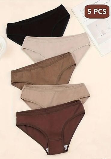 Women's Footwear: Ženske pamučne gaćice – set 5 komada - Kroj: klasičan bikini sa — 1