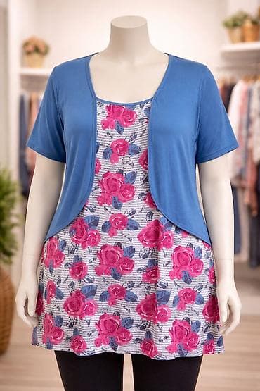 versace helanke: Ženska tunika sa kratkim rukavima i ugrađenim bolerom - Model: tunika — 1