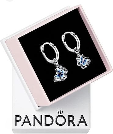 Pandora set nakita – leptiri i prsten sa srcem💎 - Minđuše s kružnim