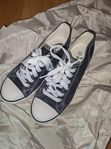 vrecica za pranje patika: Crne platnene patike sa šljokičastim efektom, niskog profila (low-top) — 4