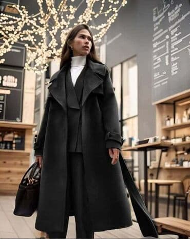 Damski kaput – klasični baloner kroj - Duga silueta do ispod kolena