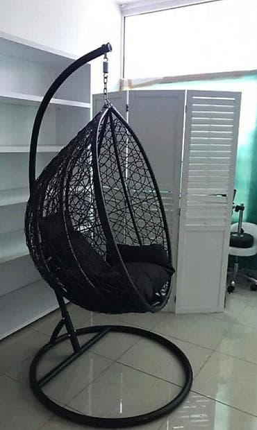 veliki jastuci za spavanje: Ring viseća ljuljaška 107x64x199 cm – crna | moderan dizajn Elegantna — 4