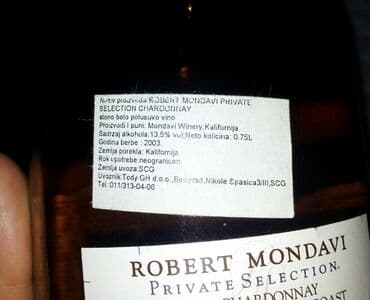 zakacke za ljuljaske: Robert Mondavi Robert Mondavi-Private selection Chardo-nnay Stono — 1
