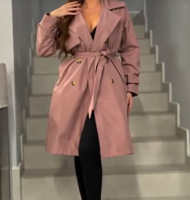 Fur coats: New, Without lining, Single-colored, color - Pink — 1