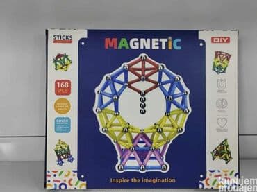 stepenice za decu: Magnetni konstruktor – set od 168 delova - Kreativni „MAGNETIC — 4