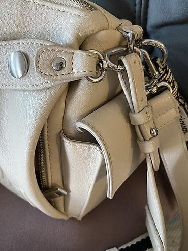 srebro 835 cena: Desigual torba preko ramena, bež/kremske boje, od teksturirane — 4