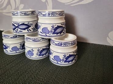 set za farbanje jaja: Postolja nova za jaja cvibl mustra iz 70ih. Plasticna,retka postolja — 4