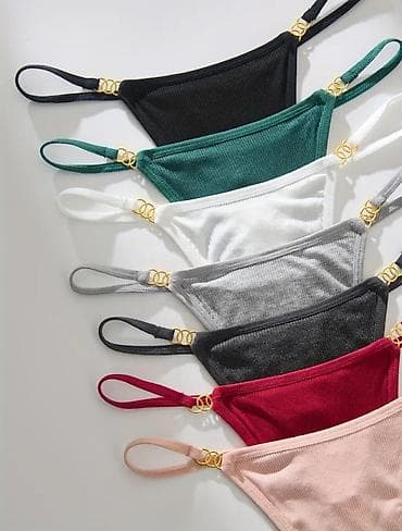 yeezy 350 roze: Ženske rebraste tange – set u više boja - Model: visok izrez sa — 2