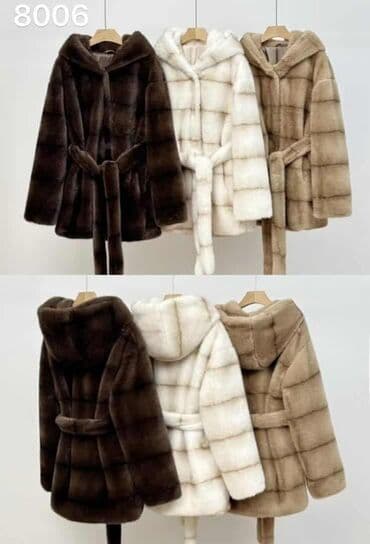 vuneni kaputi beograd: One size, Sa postavom, Veštačko krzno, bоја - Braon — 3