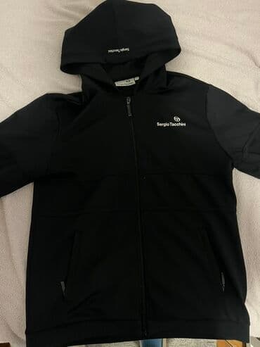 sergio tacchini šuškavac: Sweatshirt, XL (EU 54), color - Black, With a hood — 2