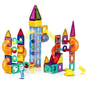 Building Blocks: Magnetni svetleći set blokova sa stazom za kuglice – 134 dela Šifra — 4