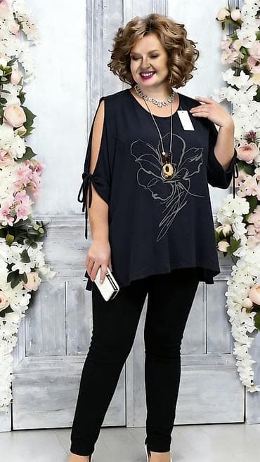 pull and bear jakne cena: Ženska tunika sa printom cveta – model 92765. Odgovara od 2xl do 4xl — 1