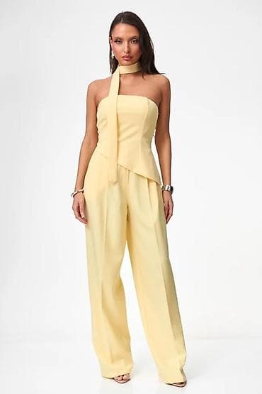 braon baletanke: 🔥Elegantni ženski kombinezon sa asimetričnim gornjim delom i širokim — 10