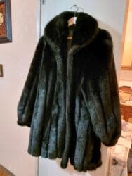 zenski vuneni kaput: XL, Sa postavom, Veštačko krzno, bоја - Crna — 1