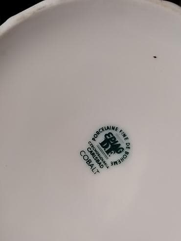 Stare vaze i dekor: Vintaž porcelanski čajnik Epiag Bohemia Carlsbad – Plava vinova loza — 2