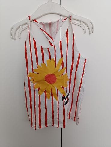 Zara Kids majica na bretele, veličine 5 (110 cm). Majica je bela sa