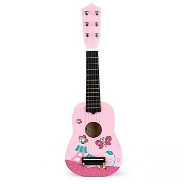 gitara: Drvena gitara za decu sa metalnim žicama – pink (ECO TOYS) Šifra: FO18 — 1