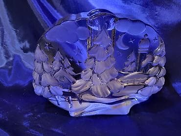 ornament staklo: Vaza Walther staklo Nemacka iz 70ih.godina. Blockvase,pun rad — 5