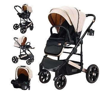 poklanjam kolica za bebe: BBO MegaMove Set – 2u1 kolica sa I-Size autosedištem, Latte (SKU — 3