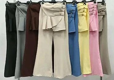 zenske majce: Elegantni ženski komplet – pantalone sa visokim strukom i top bez — 3