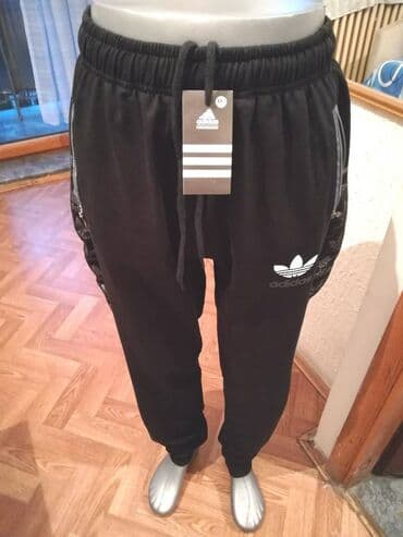 batch kod parfem: Sweatpants, L (EU 52), XL (EU 54), 2XL (EU 56), Adidas, color - Black, Cotton — 1