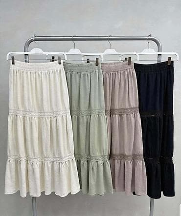 bozicni dzemperi c a: Suknja sa volanima i čipkanim detaljima midi dužina A kroj,višeslojni — 4