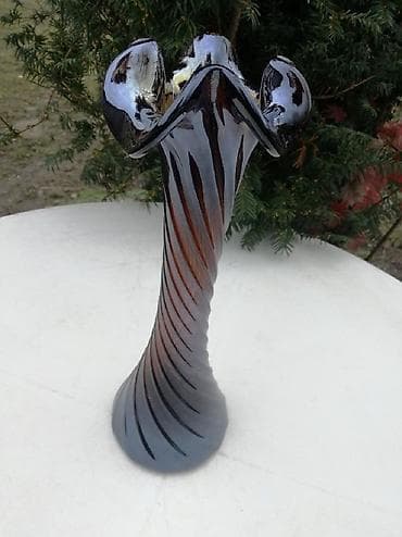 stari satovi: Stara Unikatna Kobaltna braon Vaza Murano broj 2. Visina 36 cm — 1