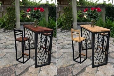 Sets of table and chairs: Industrijski barski set – sto sa dve barske stolice - Dizajn: moderni — 3