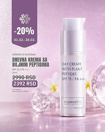 Experalta Platinum – Dnevna krema sa biljnim peptidima - SPF 15 / na lalafo.rs Experalta Platinum – Dnevna krema sa biljnim peptidima - SPF 15 /