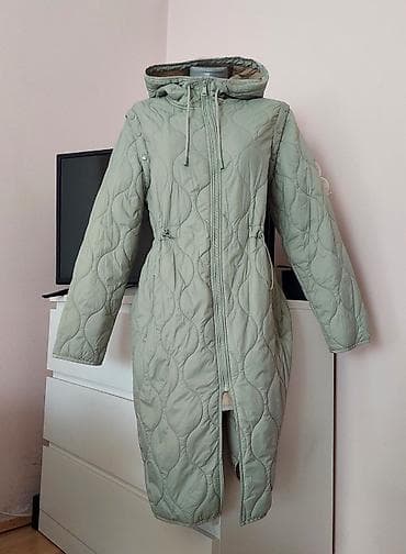 michael kors jakne: Ženska prošivena jakna/kaput sa kapuljačom – mint/žutozelena nijansa — 1