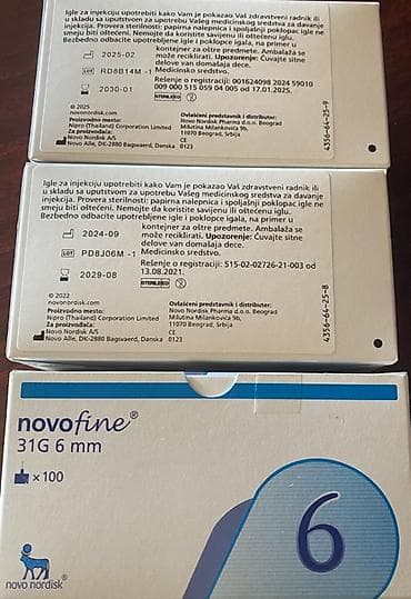 Medicinski proizvodi: Novofine igle za pen, velicine 31G sa duzinom od 6 mm, namenjene su za — 2