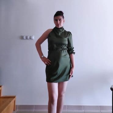 leprsave duge haljine: One size, bоја - Zelena, Koktel, klub, Drugi tip rukava — 1