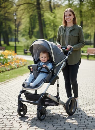 pertini gimnastika za bebe: Dečija kolica Severno (siva) - Multifunkcionalna kolica sa sedištem — 1